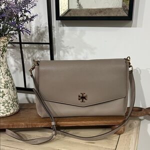 Tory Burch Taupe Leather Crossbody Bag